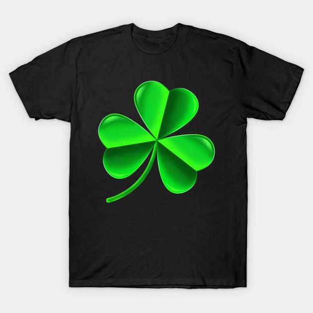 Men Black Print T-shirt Shamrock St Patricks No-Cut Transfer Paper Print Cotton Tshirt L