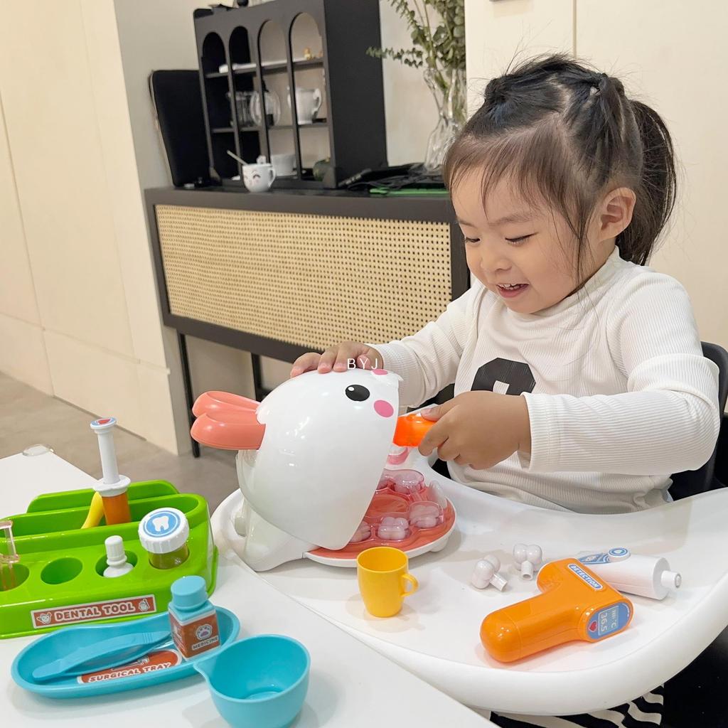 Bowawa Children's Pet Dentist Simulation Play Set: Tooth Extraction, Filling, and Brushing Educational Toy.