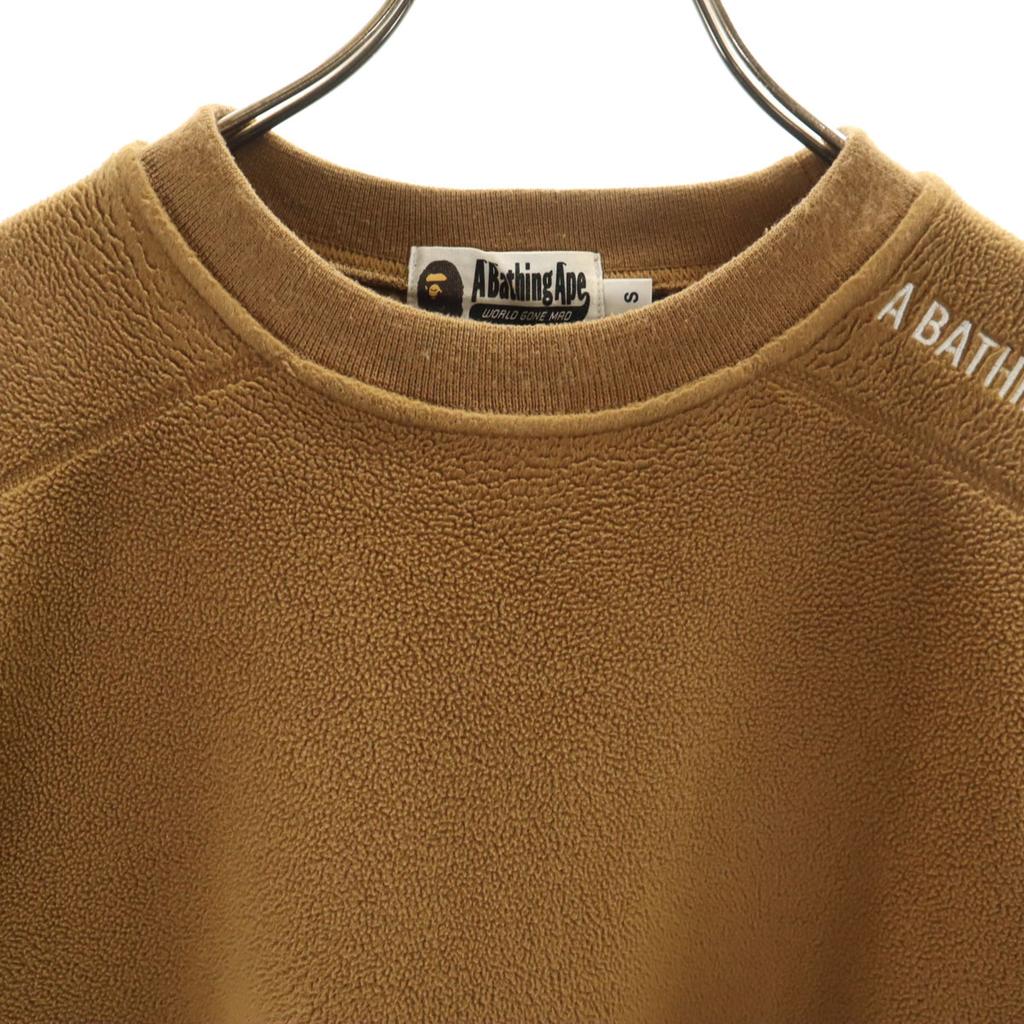 A BATHING APE Long sleeve freeze trainer S Brown Polartec Men's Used
