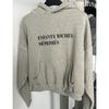 Vintage West Coast Hooded Zip-Up Sweatshirt With Sanskrit Script Print Relaxed Fit Cotton Pullover Men
