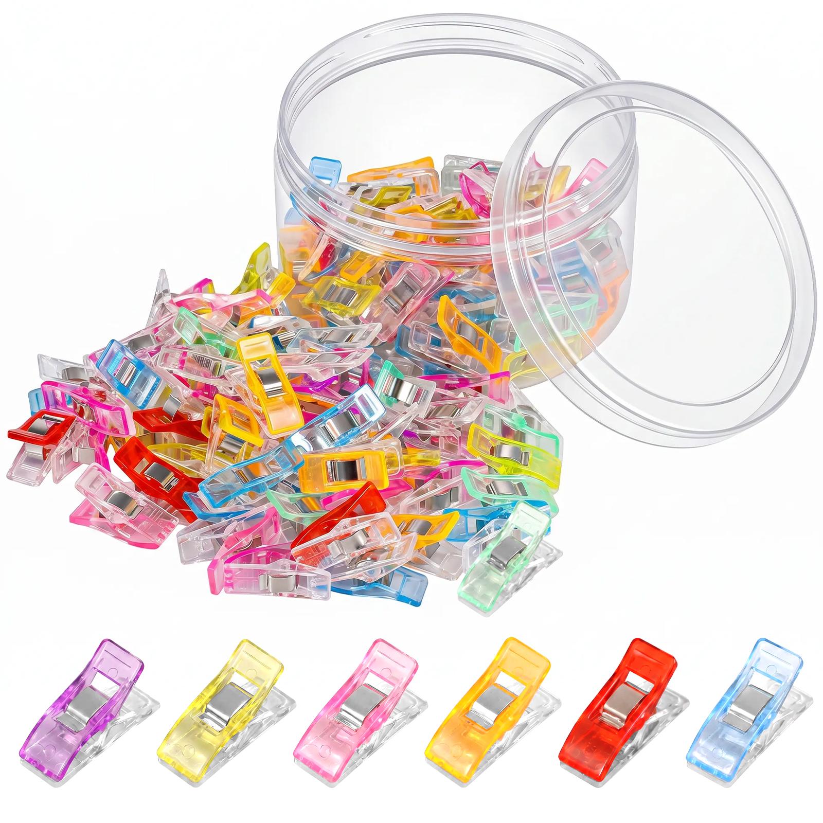 100Pcs Multipurpose Sewing Clips Colorful Binding Clips Plastic Craft Quilting Clips Sewing Supplies Sewing Binding Craft Clamps