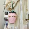 Women's Bag 2025 New Mori Fashion Rivet Personalized Shoulder Bag Ins Crossbody Strawberry Shape Small Round Bag