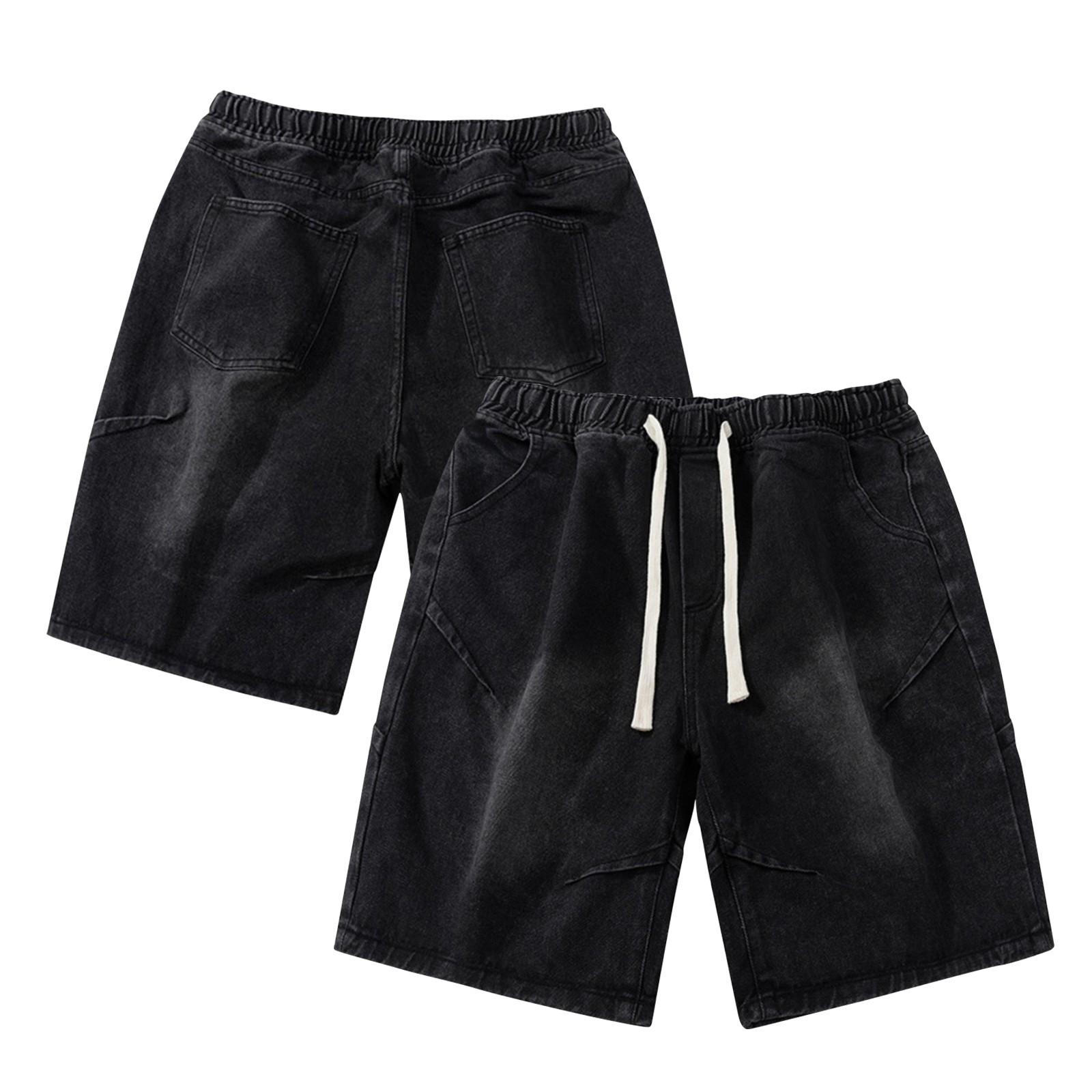 

Летние джинсовые шорты с потертостями, мужские свободные повседневные шорты XXXL