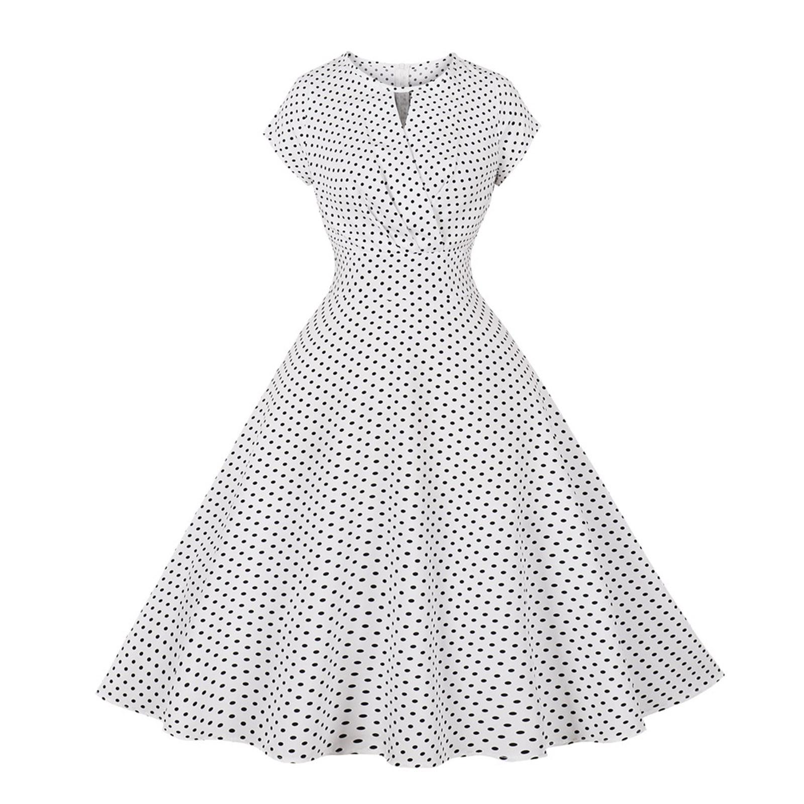 

Женское модное повседневное облегающее платье в горошек с круглым вырезом и принтом