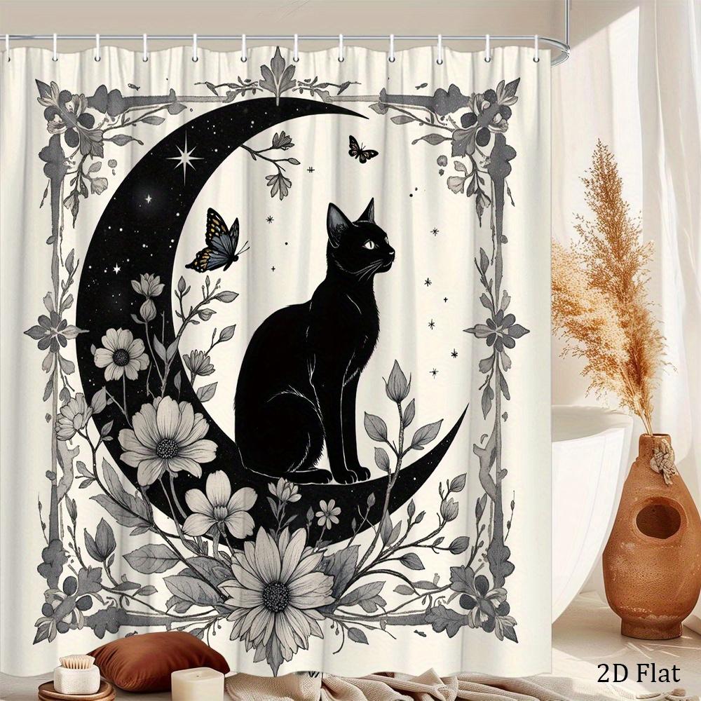 Waterproof Mildew Resistant Shower Curtain With Hooks Cute Simple Design Easy Install Washable For Home Hotel Bathroom Decor