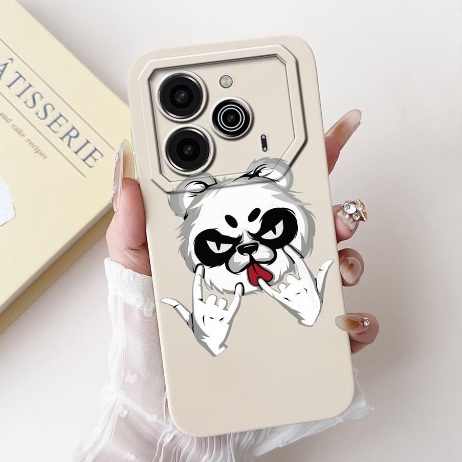 Pova 6 Case For Tecno Pova 6 Pro 5G Silicone Cover Cute Dinosaur Panda Camera Lens Protector Bumper For Tecno Pova6 Pro LI9 Capa