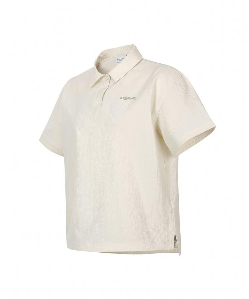DISCOVERY EXPEDITION Women'S Seersucker Woven Polo Shirt (Ivory)