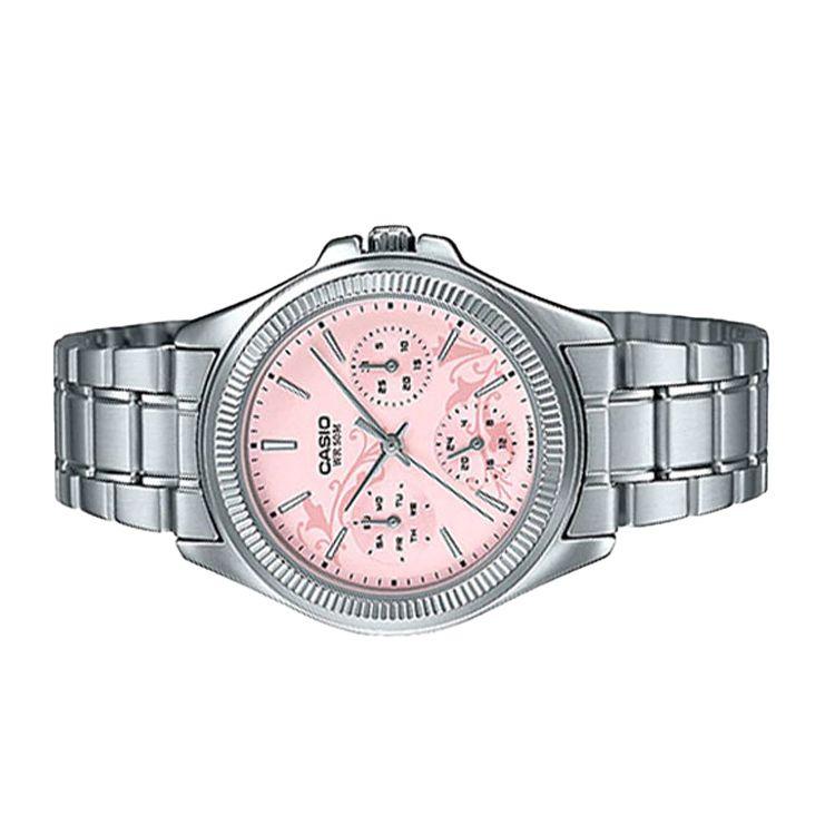 Casio Standard Series Retro Pointer Series 50m Waterproof Quartz Movement Stainless Steel Strap Women Watches Pink LTP-2088D-4A