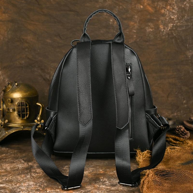 European and American Trend Retro Top Layer Cowhide Wiped Color Men's Backpack Genuine Leather Backpack Versatile and Simple Casual Travel Bag