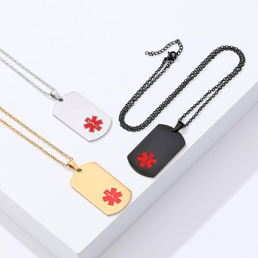 Military Medical Tag Necklace - International Nurses Day Stainless Steel Pendant Jewelry