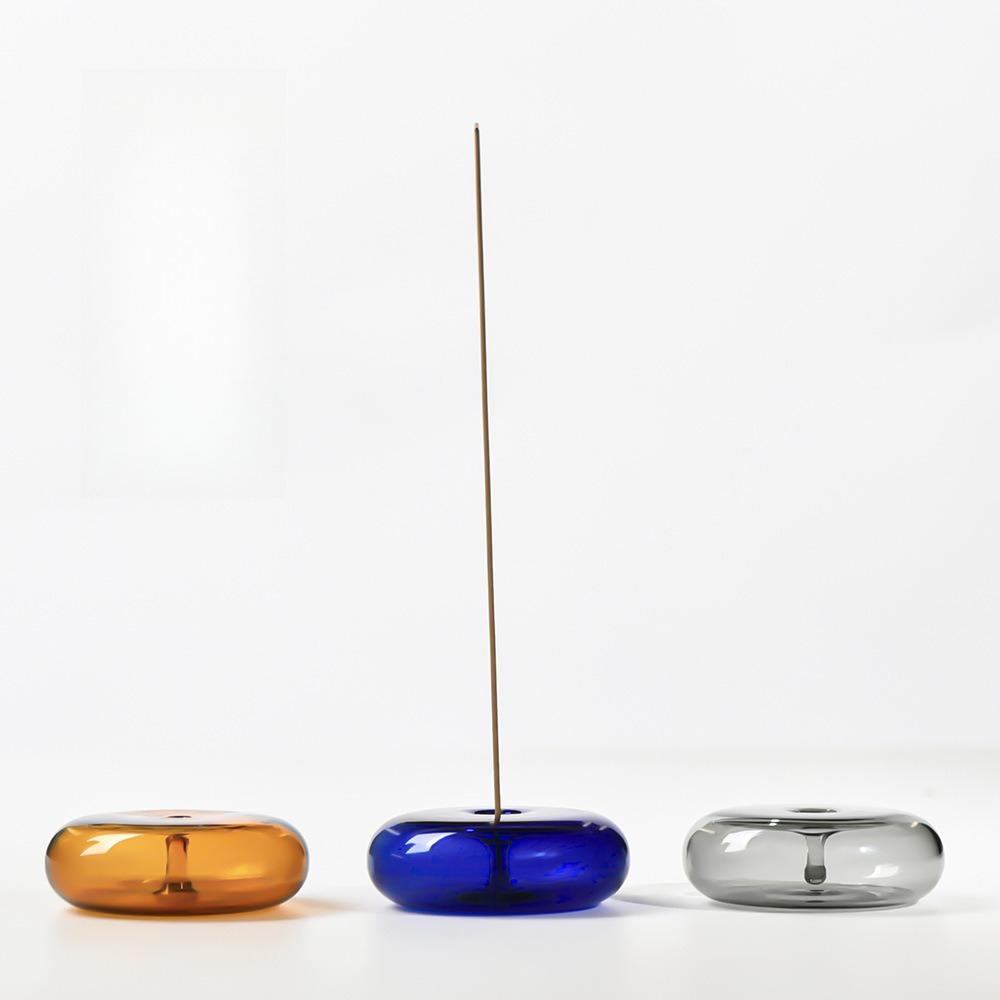 Colorful Circle Glass Incense Holders Household Chinese Incense Stick Incense Burners Yoga Ceremony Relieve Home Fragrance Gifts
