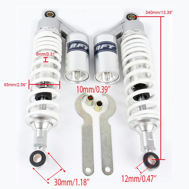 

Universal 340mm Motorcycle Rear Shock Absorber Suspension For Yamaha Motor Scooter ATV Quad Black Purple Blue White