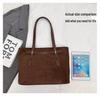 2025 New Leopard Print Women's Large Capacity Frosted Shoulder Tote - Versatile Retro Student Bag for Autumn/Winter