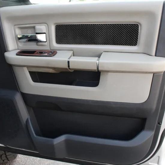 Capa de Acabamento Interna da Porta em Fibra de Carbono Para Dodge RAM 1500 Crew Cab 2010-2012