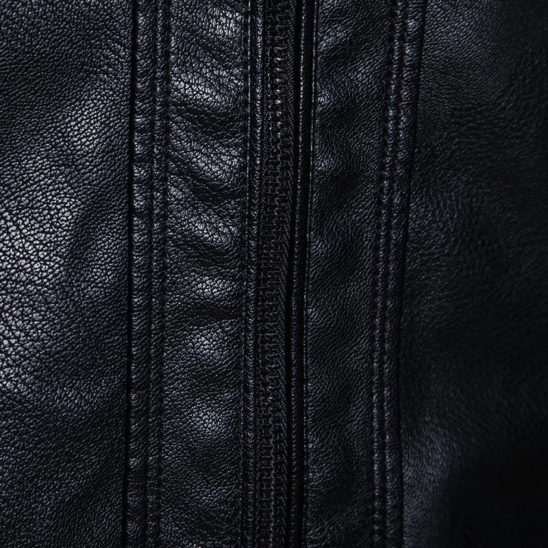 Верхняя кожаная куртка мужская осенне-зимняя кожаная куртка легкая деловая повседневная — фото 3