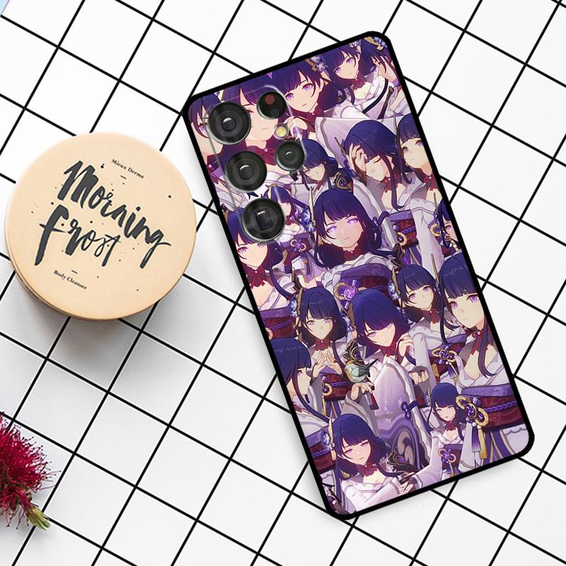 Genshin Impact Raiden Shogun Case For Samsung Galaxy S25 Ultra S23 S22 S21 S20 S24 Ultra S9 S10 Plus S25 FE Phone Cover