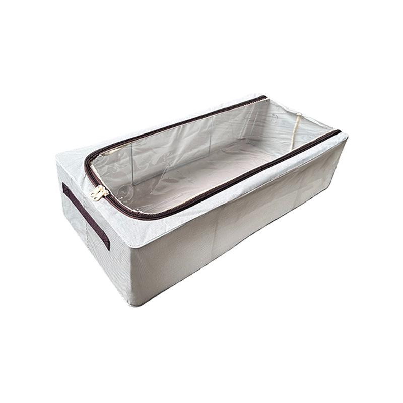 Waterproof PVC Foldable Underbed Shoe Box with Transparent Lid & Steel Frame