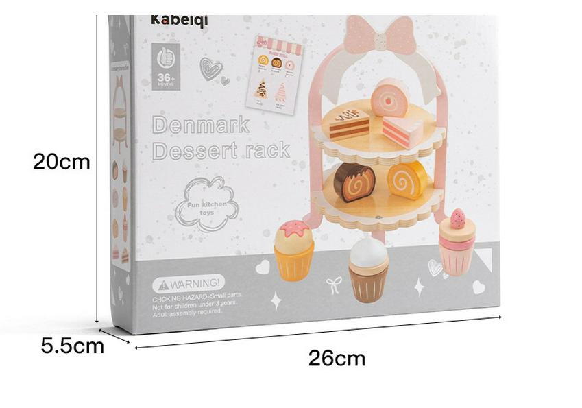 Pink Dessert Stand Role-Playing Toy for Children - Afternoon Tea Cake & Ice Cream Simulation Gift