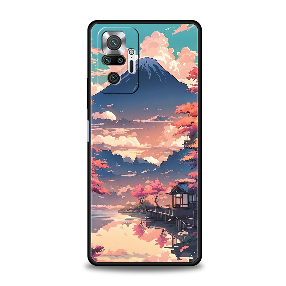 Japanese Anime Landscape Art Phone Case For Xiaomi Redmi Note 14 13 12 10 11 Pro Plus 14C 13C 12C 10C 9C 5G Soft TPU Cover