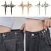 1 Pair Adjustable Waist Cinch Clips - Cross Star Seamless Pants Buckle Pins, Fashionable Star Design, No-Tightening Comfort for Daily & Special Events