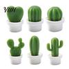 Whiteboard Decoration Magnet 6Pcs Potted Cactus Refrigerator Magnets, Mini Kitchen Fridge Magnet, Memos Notes Photos Holder, Decorative Accessories