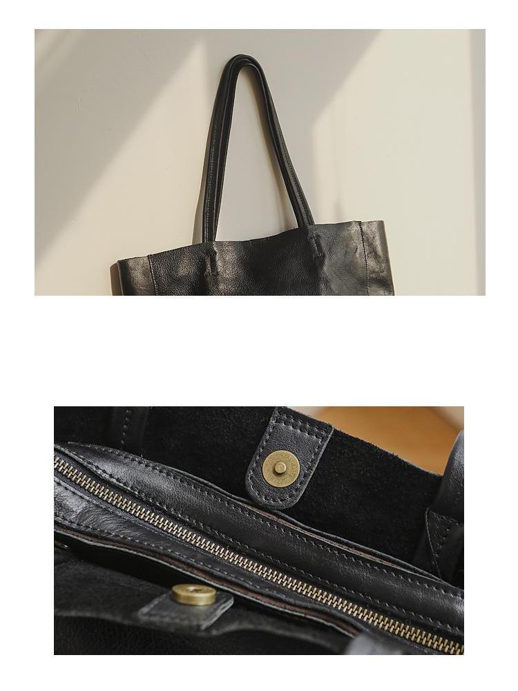 Johnature Genuine Leather Commuter Casual Tote Vintage Large Capacity Women Bag Soft Real Cowhide Shoulder Bags