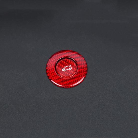Red Real Carbon Fiber Rear Trunk Button Decoration For Chevrolet Camaro 16+