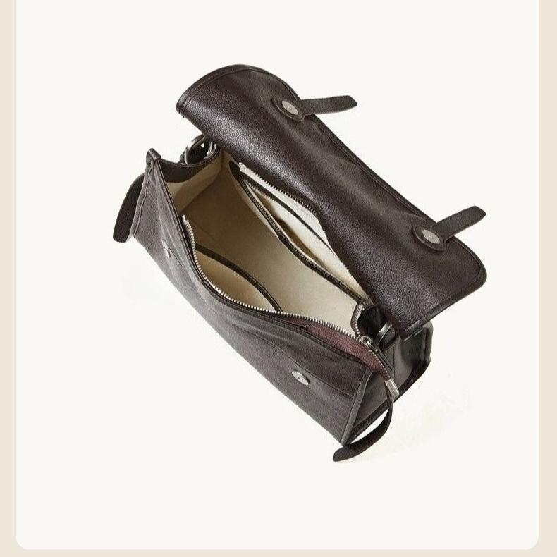Genuine Leather Bag Retro Envelope Bag Leather Tote Bag Commuter Soft Leather Shoulder Crossbody Portable Messenger Bag