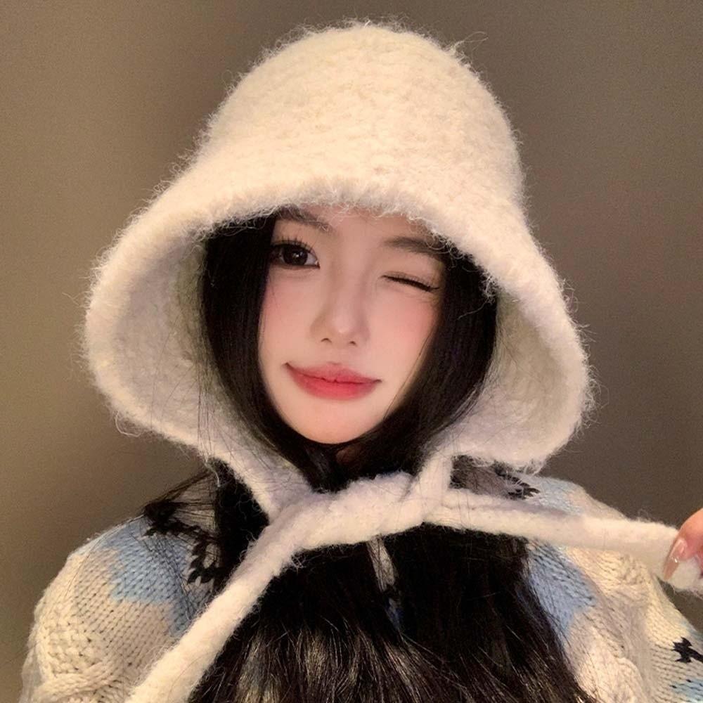 Soft Neck Collar Beanies Cap Acrylic Fibers Winter Neckerchief Hat Fashion Knitted Hooded Cap Men