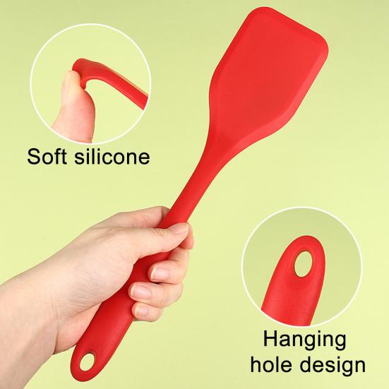Food Grade Silicone Shovel Non-Scratch Spatula for Non-Stick Pans High Temperature Resistant Ergonomic Anti-Slip Handle Flexible Flipping Tool