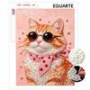 Rahmenloses 3D-Perlenmalerei-Set Cooler Ingwerkatze mit Sonnenbrille Muster DIY Perlenkunst Leinwand Entspannende Aktivität für Schlafzimmer Wanddekoration Bastelgeschenk