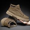 Autumn New Men Shoes Fashion Boots High Top Leather Casual Shoes Man Outdoor Short Boots