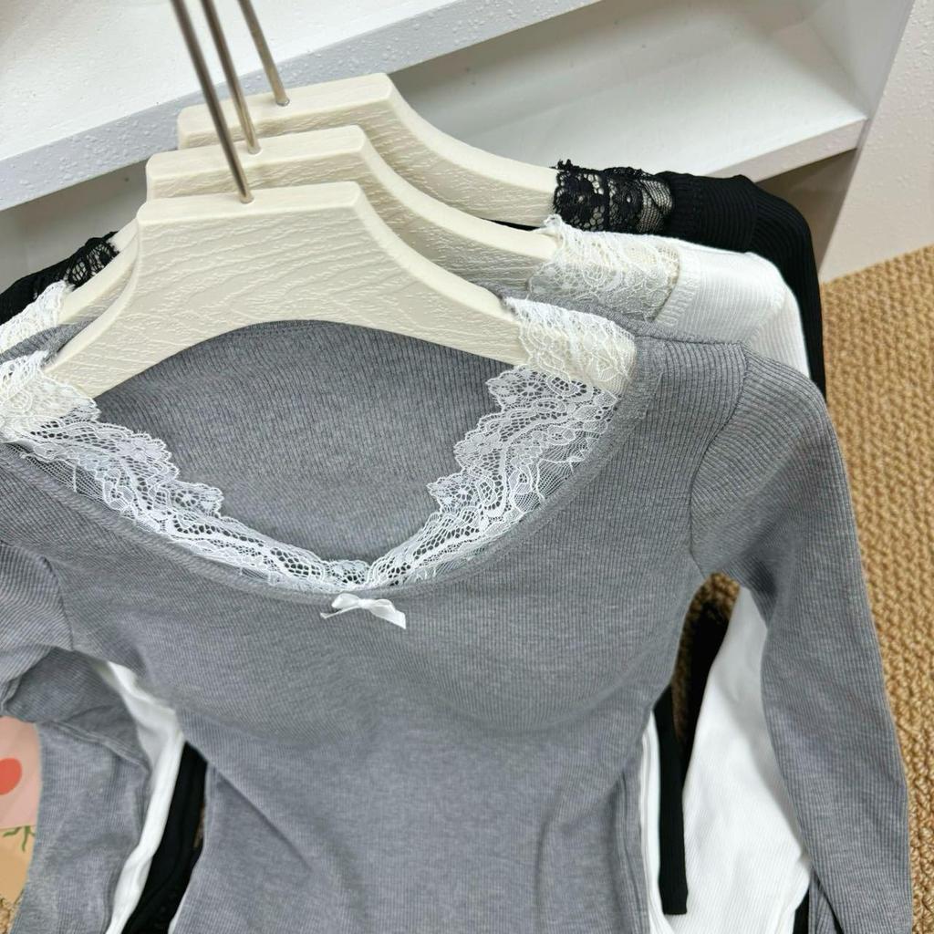 2024 Women's Slim Lace Patchwork Sweater: Elegant, High-End Autumn/Winter Style