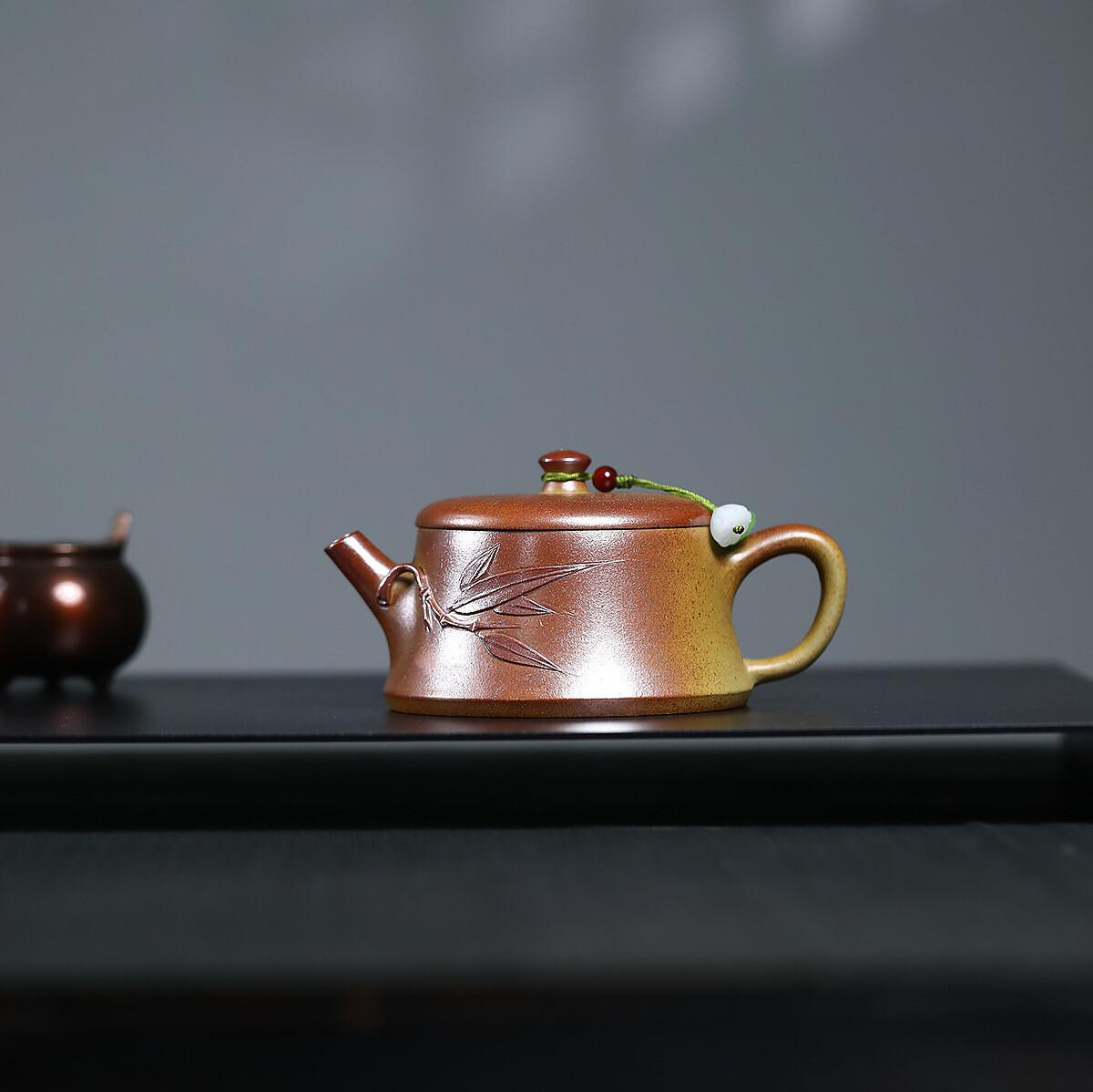

150ml Yixing Purple Clay Teapots Handmade Stone Scoop Pot Raw Ore Gold Section Mud Tea Infuser Kettle With Strainer Zisha Teaset