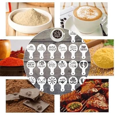 Set di 20 Pezzi di Stencil Riutilizzabili per Caffè, Mascherine per Latte Art per Decorazione Fai-da-te di Cappuccino, Cioccolata Calda con Disegni Divertenti