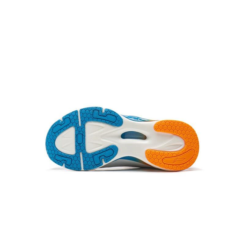Li Ning Kids Running Fabric Fashion Trend Non-Slip Wear-Resistant Breathable Low-Top Running Shoes Kids Sneaker White Blue Orange YKFV078-5