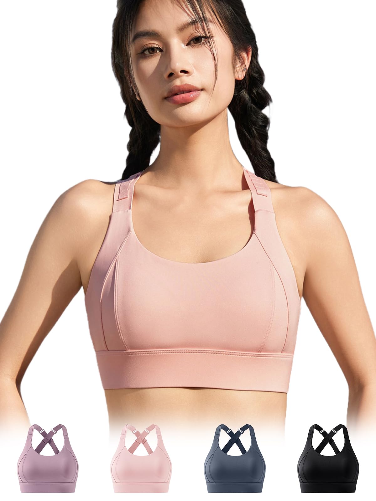 

Veimia Sports Firm Back Gym Высокий Красивая Грудь и Стильный Женский Бюстгальтер, Нескользящий, Поддержка, Застежка-крючок, Беспроводной, Йога, Бюстгальтер, Влагоотводящий, Быстросохнущий, розовый