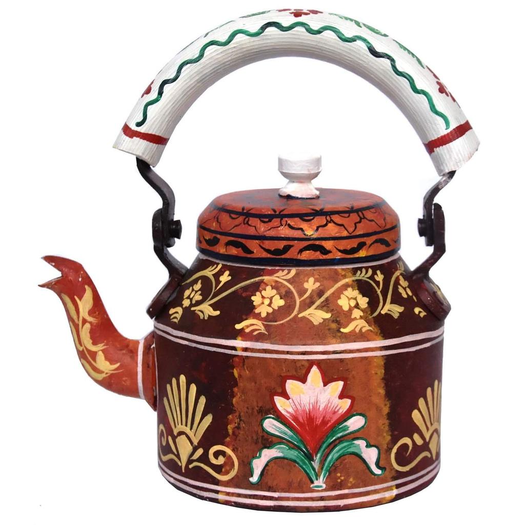 Hand Painted Designer Aluminium Kettle for Tea/Coffee, Home Décor& Gift Purpose. Capacity 1