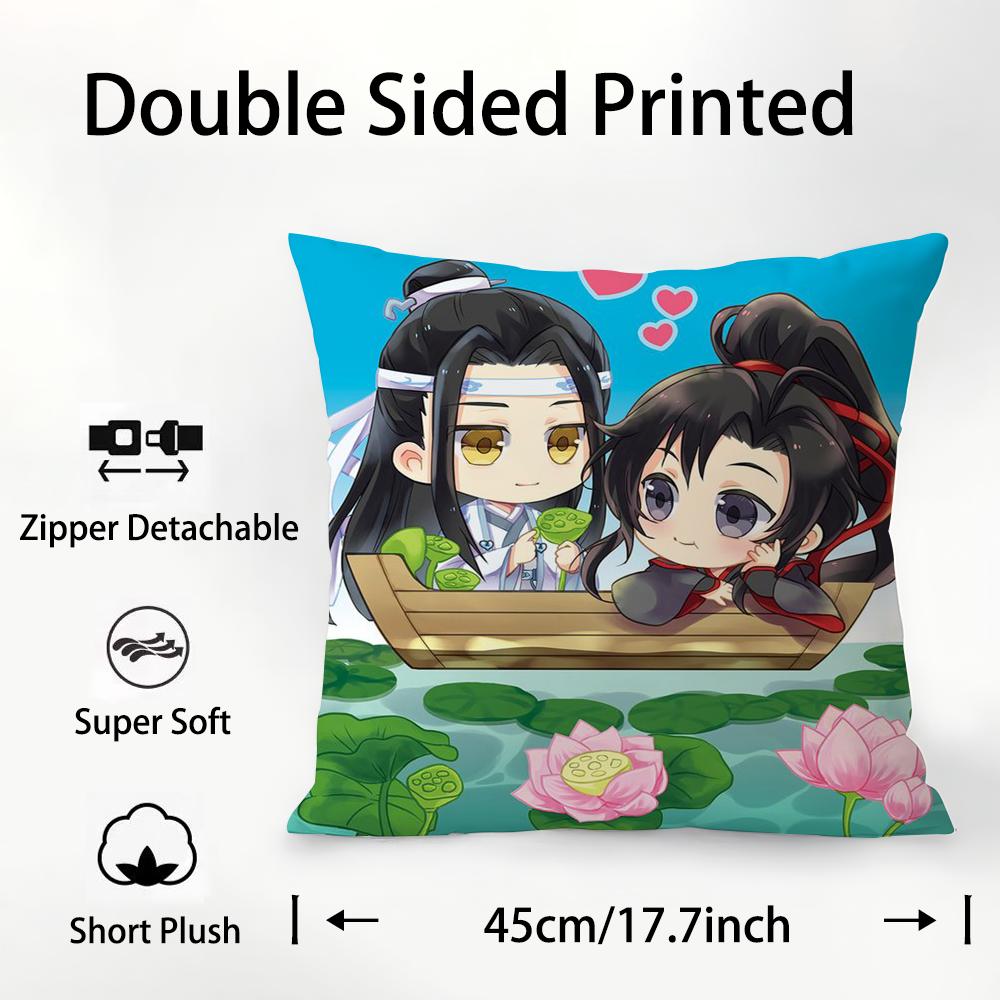 M-Mo D-Dao Z-Zu S-Shi Pillow Case Plush Fabric Soft Double Sided Print Sofa Cushion Cover Throw Pillow Covers