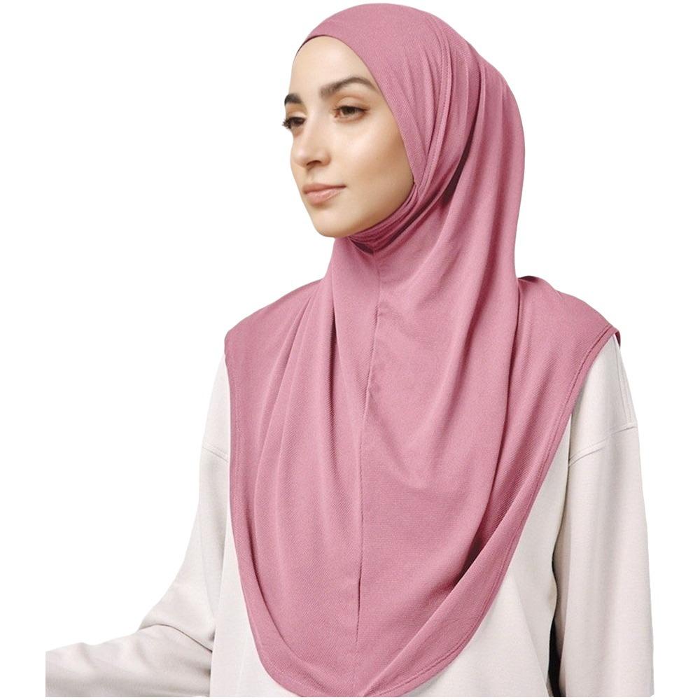 Atmungsaktiver Eid al-Fitr Langer Turban Verstellbarer Hijab Kopfwickel Elegantes Arabisches Damen Kopftuch Täglich