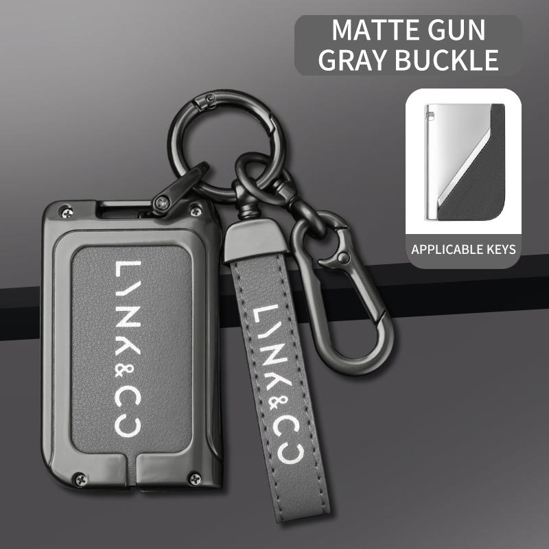 

Zinc Alloy Leather Car Key Case Cover Holder For Lynk&Co 05 01 02 03 06 Lynk&Co Car Key Fob Remote Keyless Auto Accessories