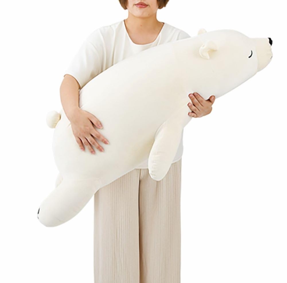Livheart Body Pillow Premium Nemunemu Animals Lucky the Polar Bear BIG Size Fluffy and Squishy Stuffed Animal 28979-11
