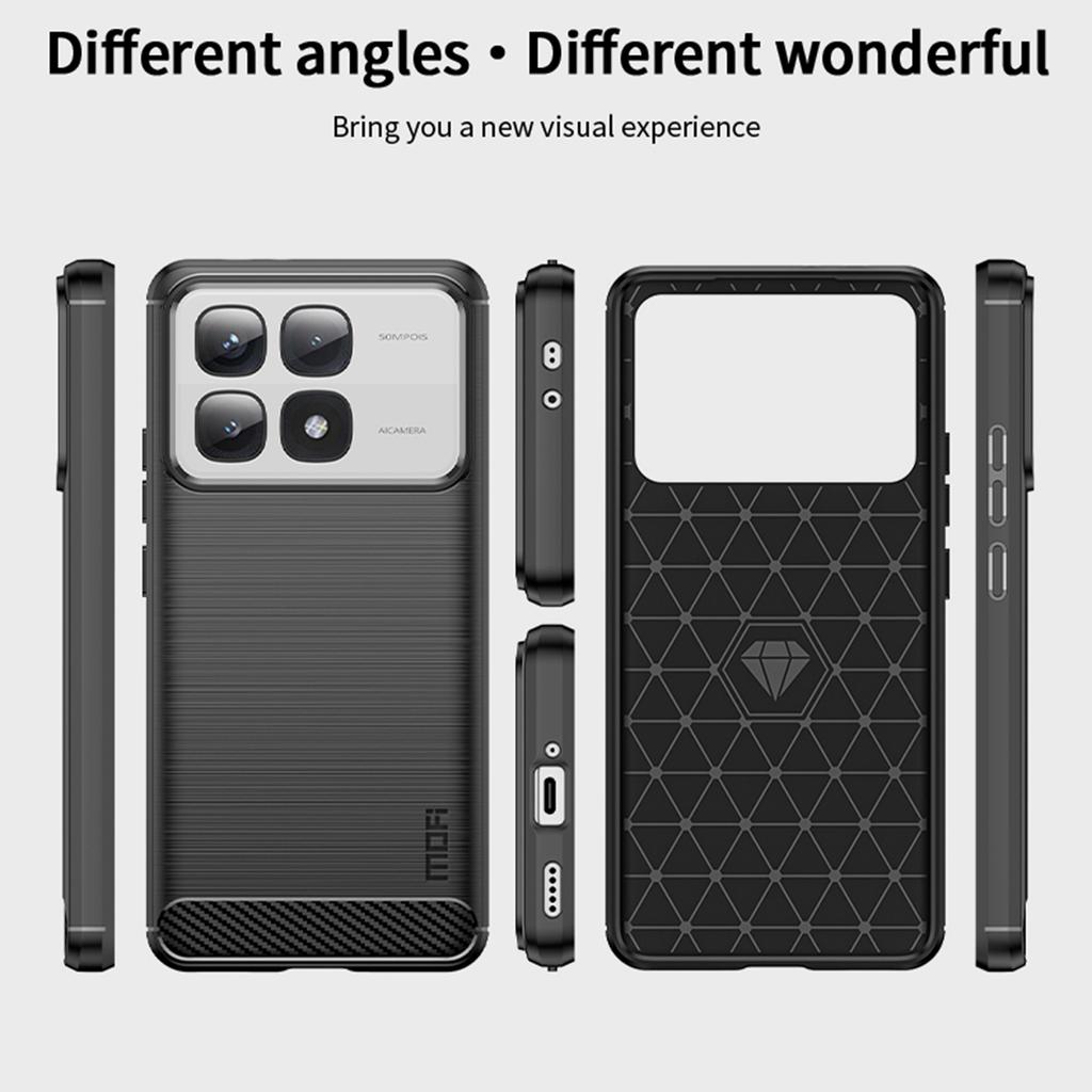 MOFI JK TPU Series-1 For Xiaomi 14T Pro/14T Case Carbon Fiber Texture TPU Soft Phone Cover