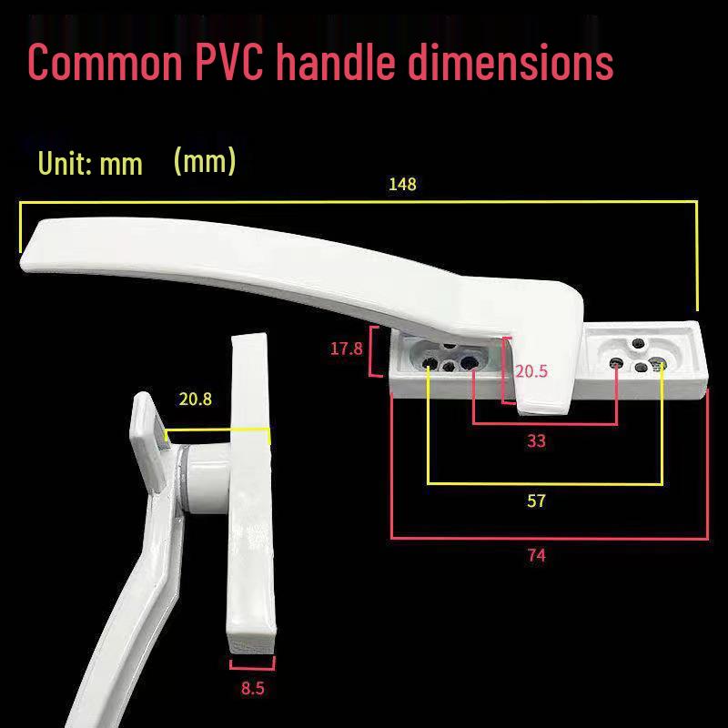 Verstärkter UPVC-Dreh-Kipp-Tür- und Fenstergriff in L-Form mit Schloss