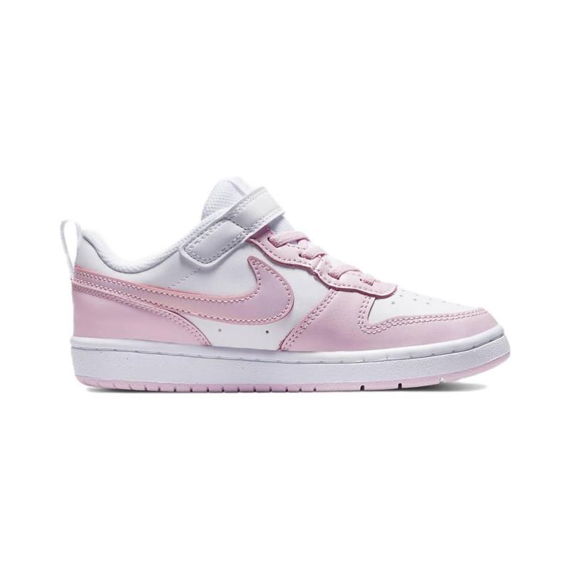 Nike Court Borough Low 2 White Pink Foam PS Sneakers DQ0473-100