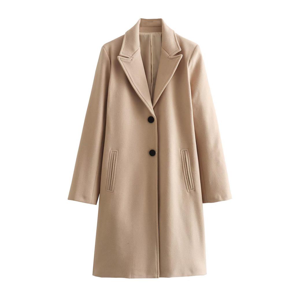 2023 European & American Style Women's Autumn Slim Mid-Length Jacket