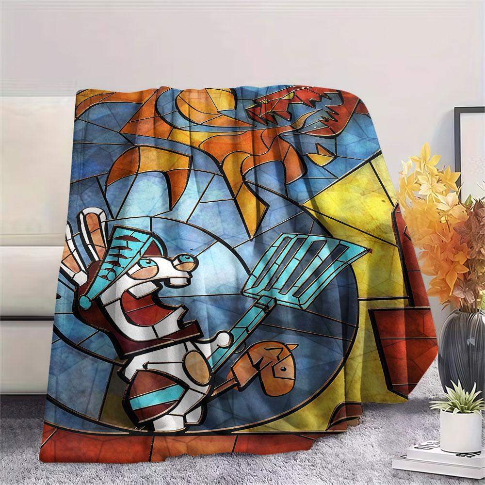 1PC Rabbids Invasion Madness Blanket, High quality Comfortable for All Seasons, Home Decor, Warmth and Comfort