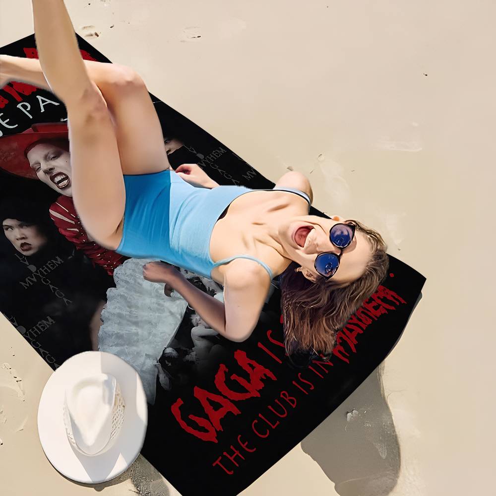 Singer L-Lady Gaga Mayhem Beach Towel For Kids Bath Towel Pool Towel Vacation Gift Picnic Towel Party Gift