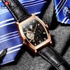 Fashion Top Brand Men's Mechanical Watch Tevise 8383c Business Waterproof Automatic Carved Hollow Window Moon Phase Zircon
