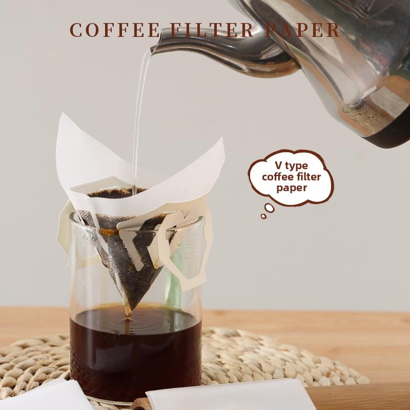 

30 шт. Пакеты из фильтровальной бумаги для кофе Одноразовые пакеты для капельного кофе с ручкой Подвесные ушки Аксессуары для кофе эспрессо Инструмент для чая 9*9cm-V-shaped, 30pcs